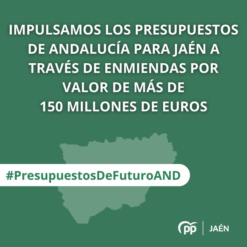 El PP pacta con Jaén Merece Más impulsar en los presupuestos andaluces, a través de enmiendas, el inicio de proyectos estratégicos por valor de más de 150 millones de euros