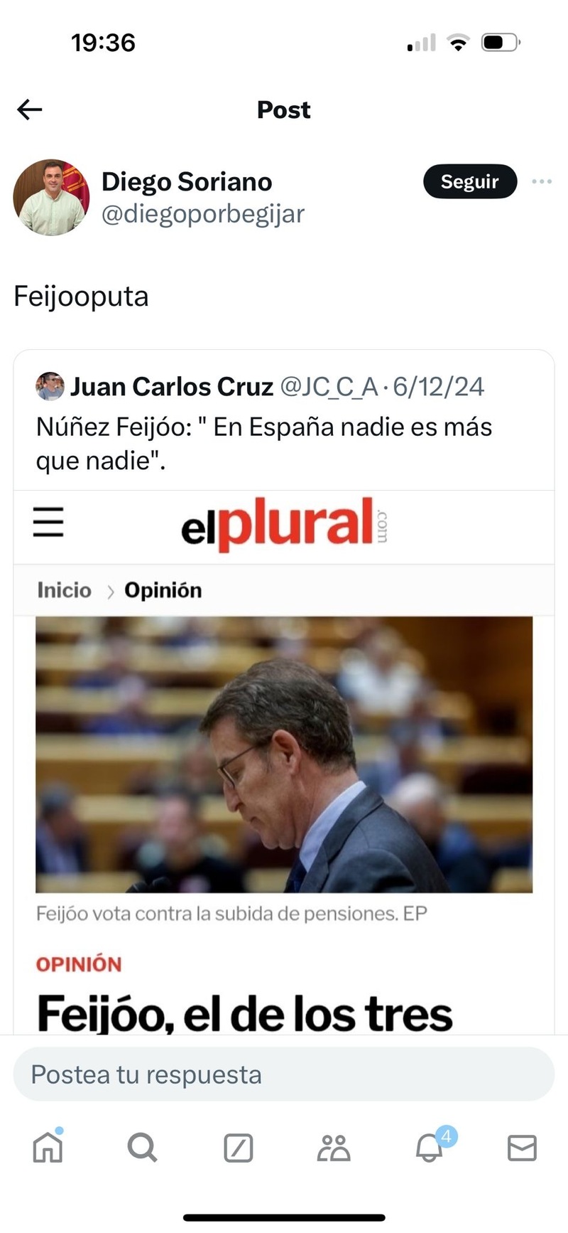 El PP de Jaén exige a Reyes que reprenda a su alcalde de Begijar quien debe dar una disculpa inmediata