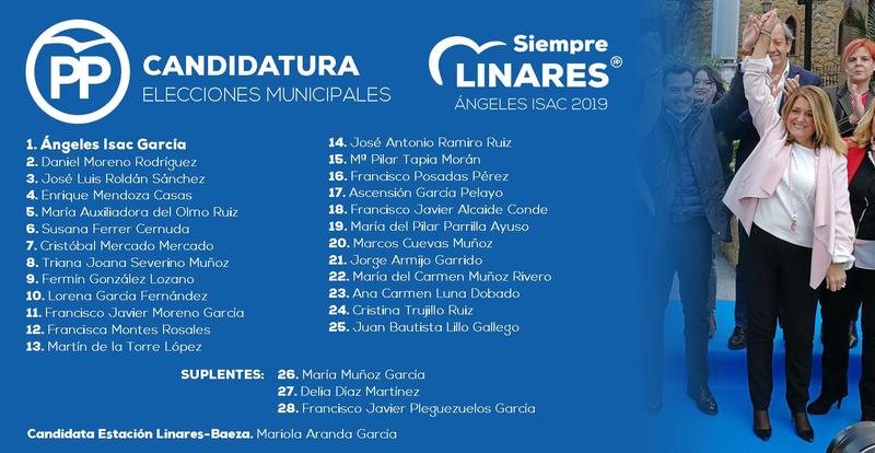 El PP de Linares da a conocer la composición de su candidatura para las próximas Elecciones Municipales
